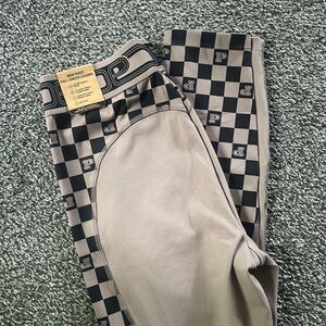 NWT PINK Victoria's Secret Black and Tan Checkered Leggings